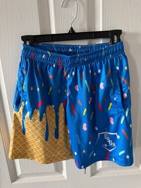 GSG Kids Blue Ice Cream Print Athletic Shorts